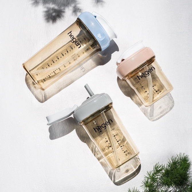 【hegen】PCTO™ Light Drinking Time PPSU Square and Round Wide Mouth Straw Cup 330ml