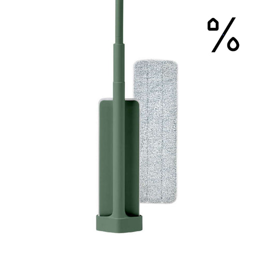 [PERCENT] QUICK MOP Hand-wash-free high-efficiency flat mop 1 box + mop cloth 1 box (green/white)