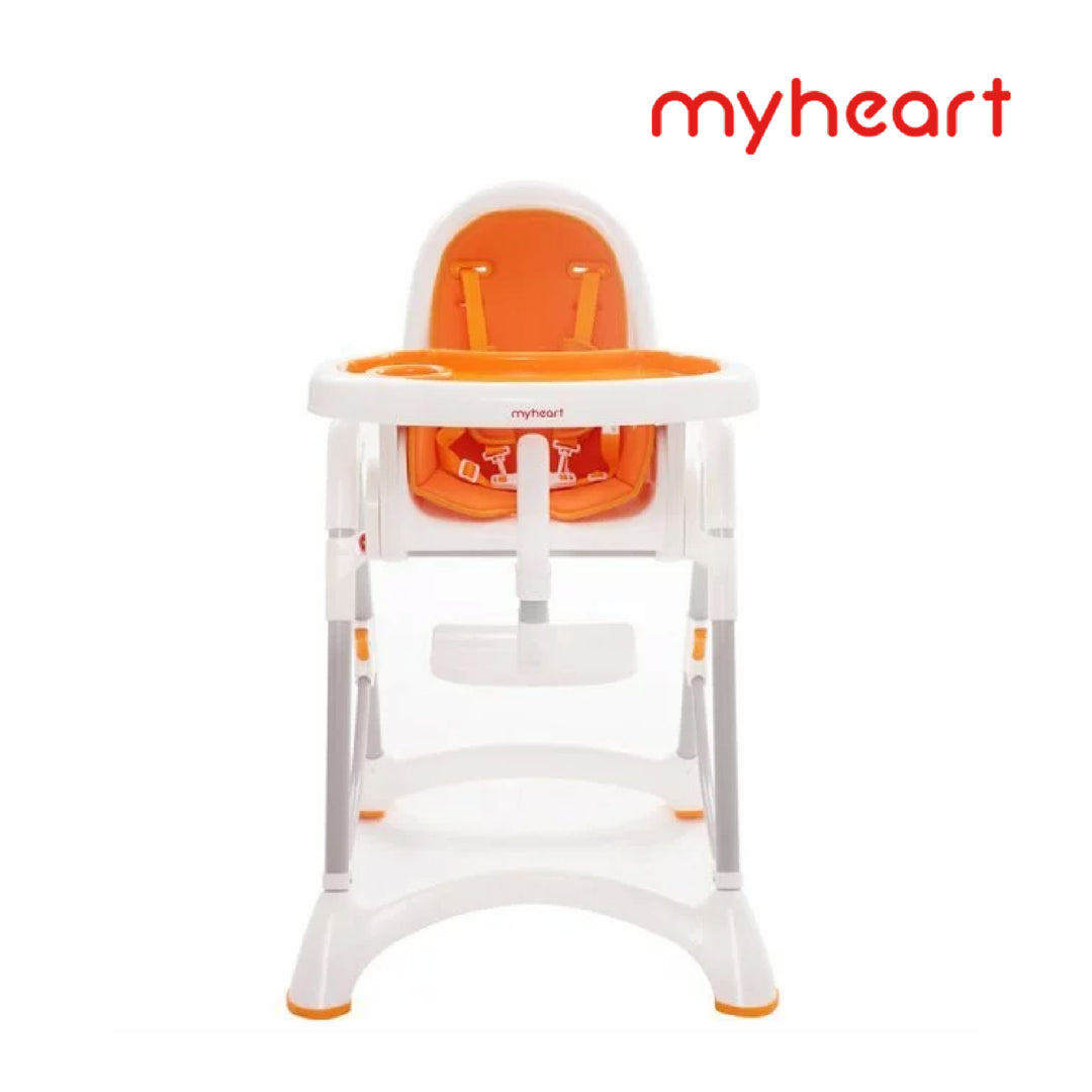 【myheart】折疊式兒童安全餐椅-甜甜橘