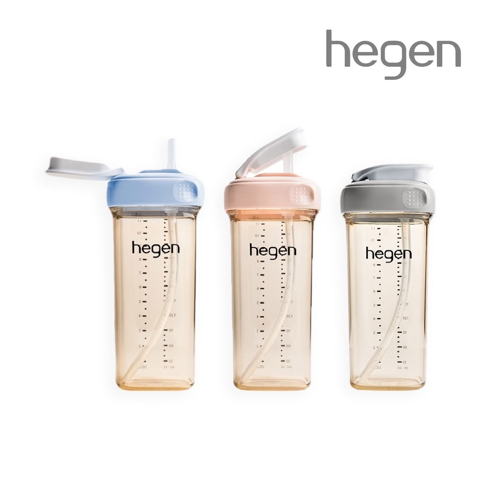 【hegen】PCTO™ Light Drinking Time PPSU Square and Round Wide Mouth Straw Cup 330ml
