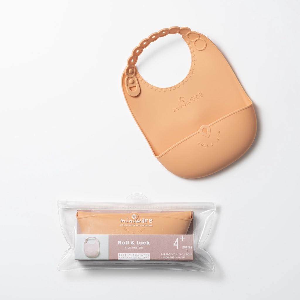 【ミニウェア】立体漏れ防止シリコンよだれかけ付きジャストロールバッグ｜子供用食器シリーズ